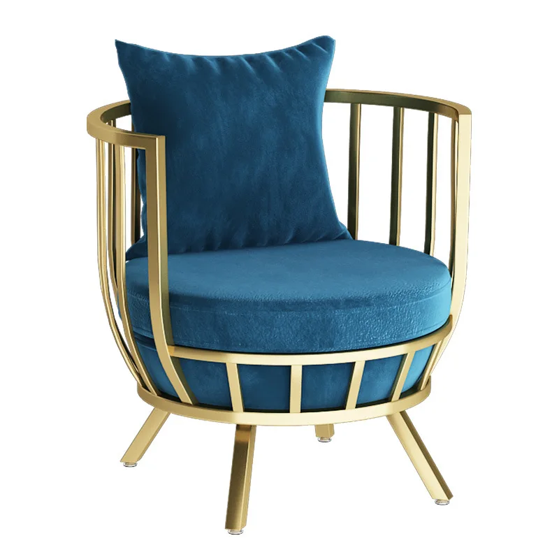 

TuyaLight Luxury Velvet Stainless Steel Pedal Leisure Chair China Buddha Factory