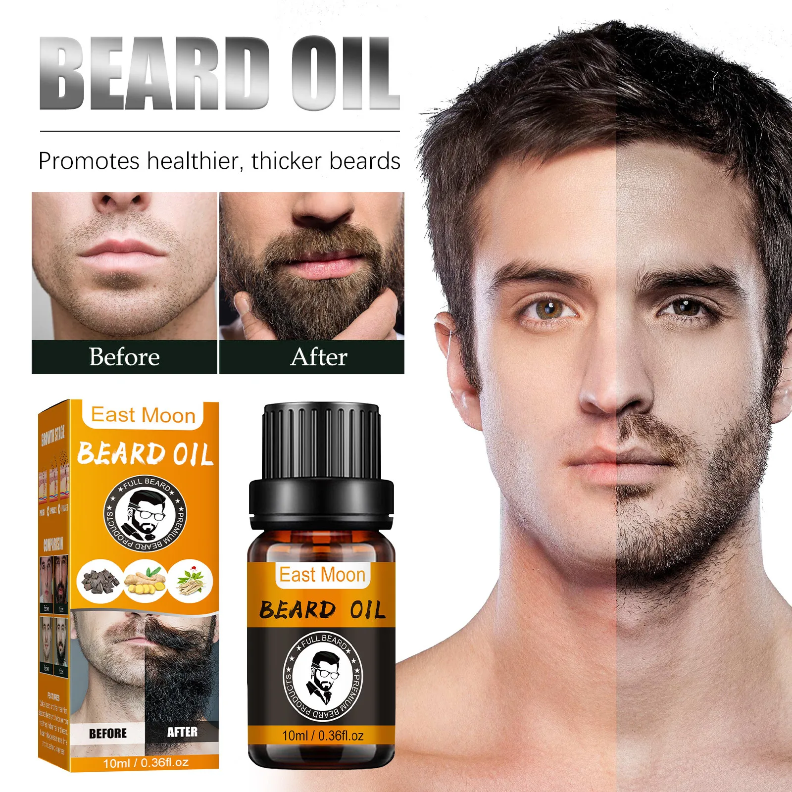 

Beard Growth Essential Oil 100% Natural Beard Growth Oil Hair Loss Product For Men Beard Care Hair Growth Nourishing Beard Furry