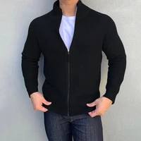 mens springautumn sports casual sweater stand collar zipper jacket high quality fashion trend sportswear fitness thermal coat