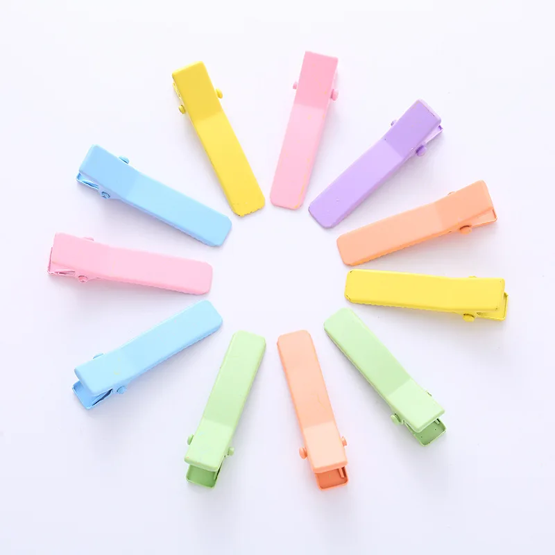 

40Pcs/Lot Children Hair Accesories 3.5cm Candy Color Double Pronged Hairpin Paint Frosted One-Word Barrette Cute Girls Headdress