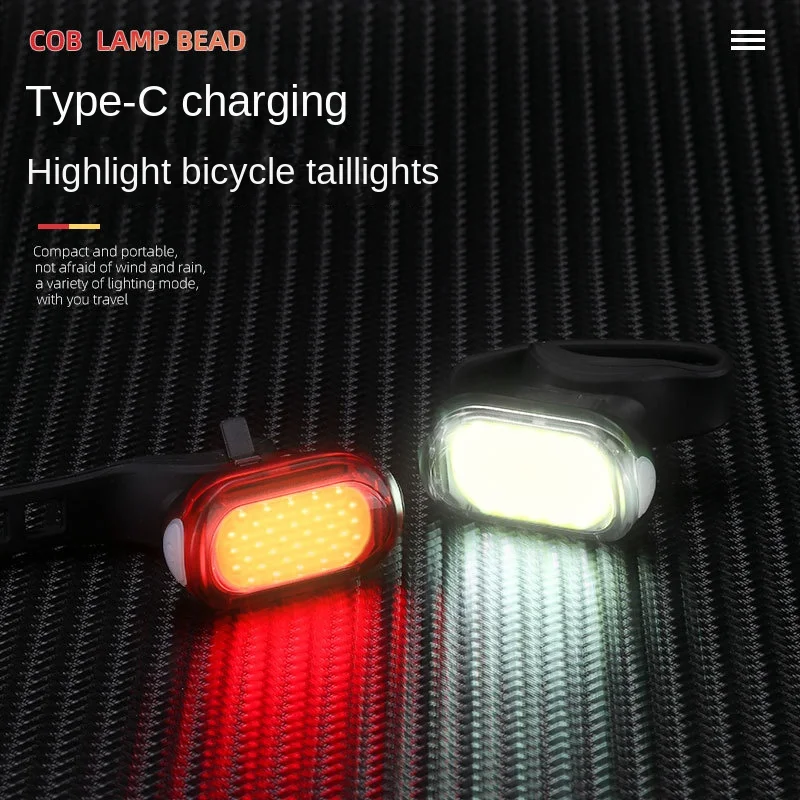 

1pc Bicycle Light Mountain Bike Headlight Taillight Waterproof USB Charging Outdoor Night Riding Warning Light Cycling Accessori