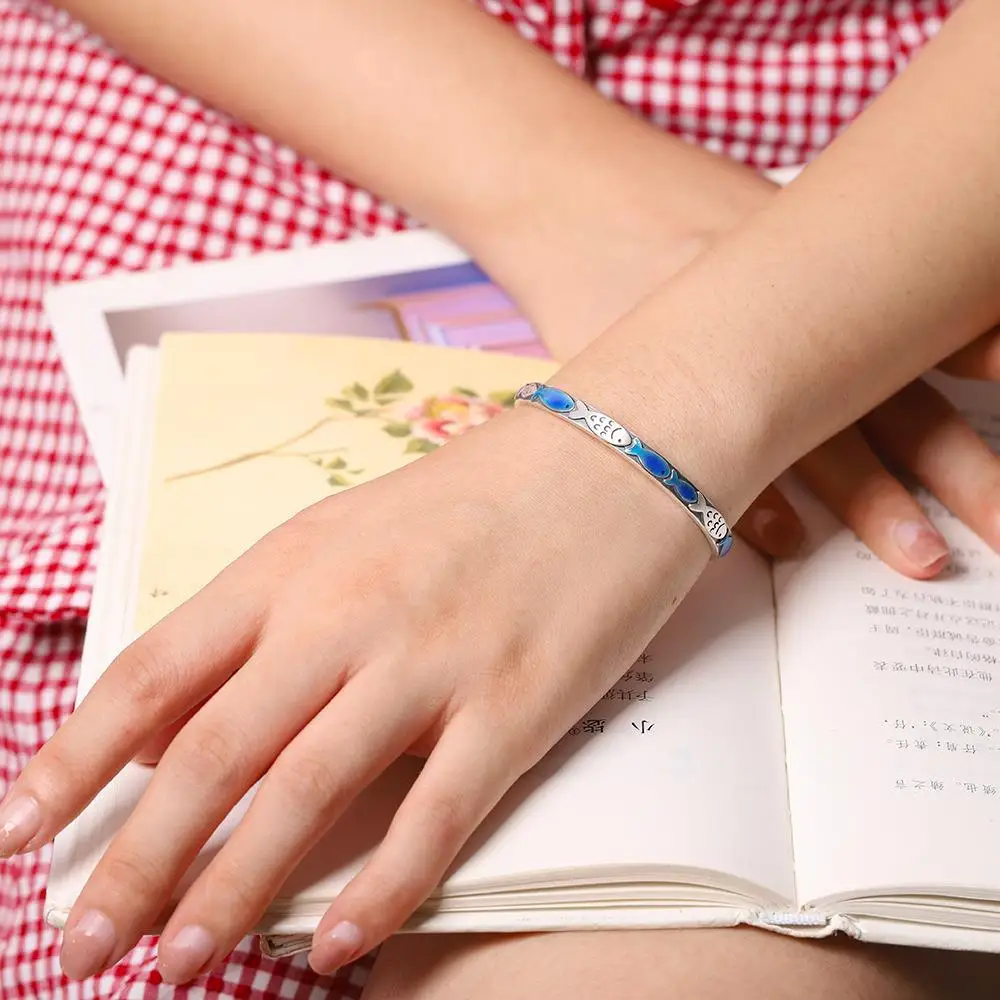 Серебряный браслет с рыбками FORWELL для женщин