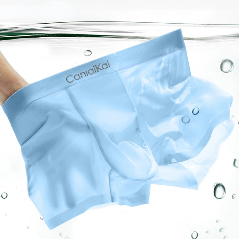 Ice Silk Men's Panties Solid Man Boxer Breathable Underpants Quick Dry Briefs Summer Cotton Antibacterial Inner Crotch Underwear