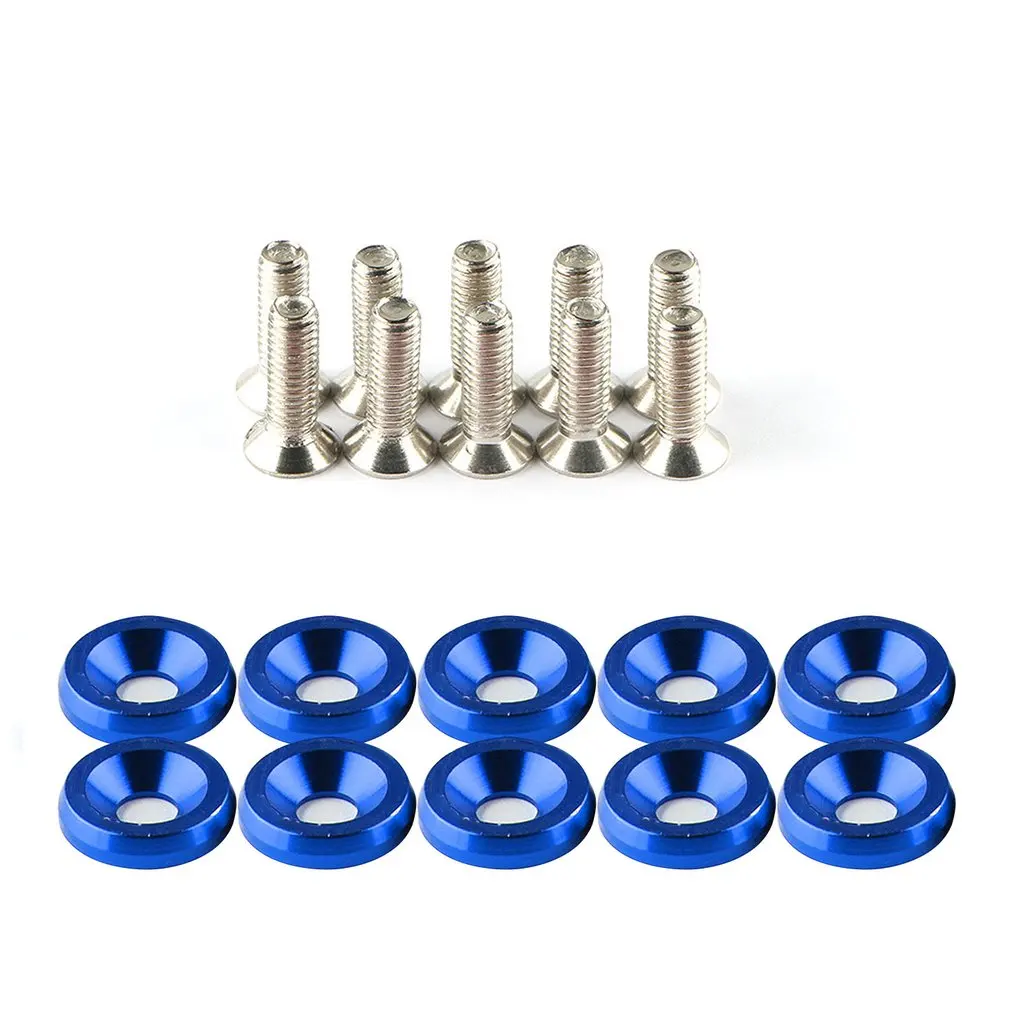 

20 Pcs Fend er Bumper Washer Bolt Stainless Steel M6x20mm CNC Billet Aluminum Fend er Washer Engine Bay Dress Up Kit