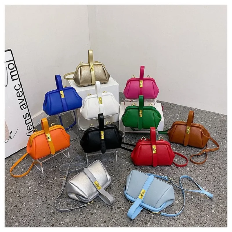 

2023 Summer New Advanced Fashion Simple Versatile Solid Color Handbag PU Material Single Shoulder Crossbody Women's Bag
