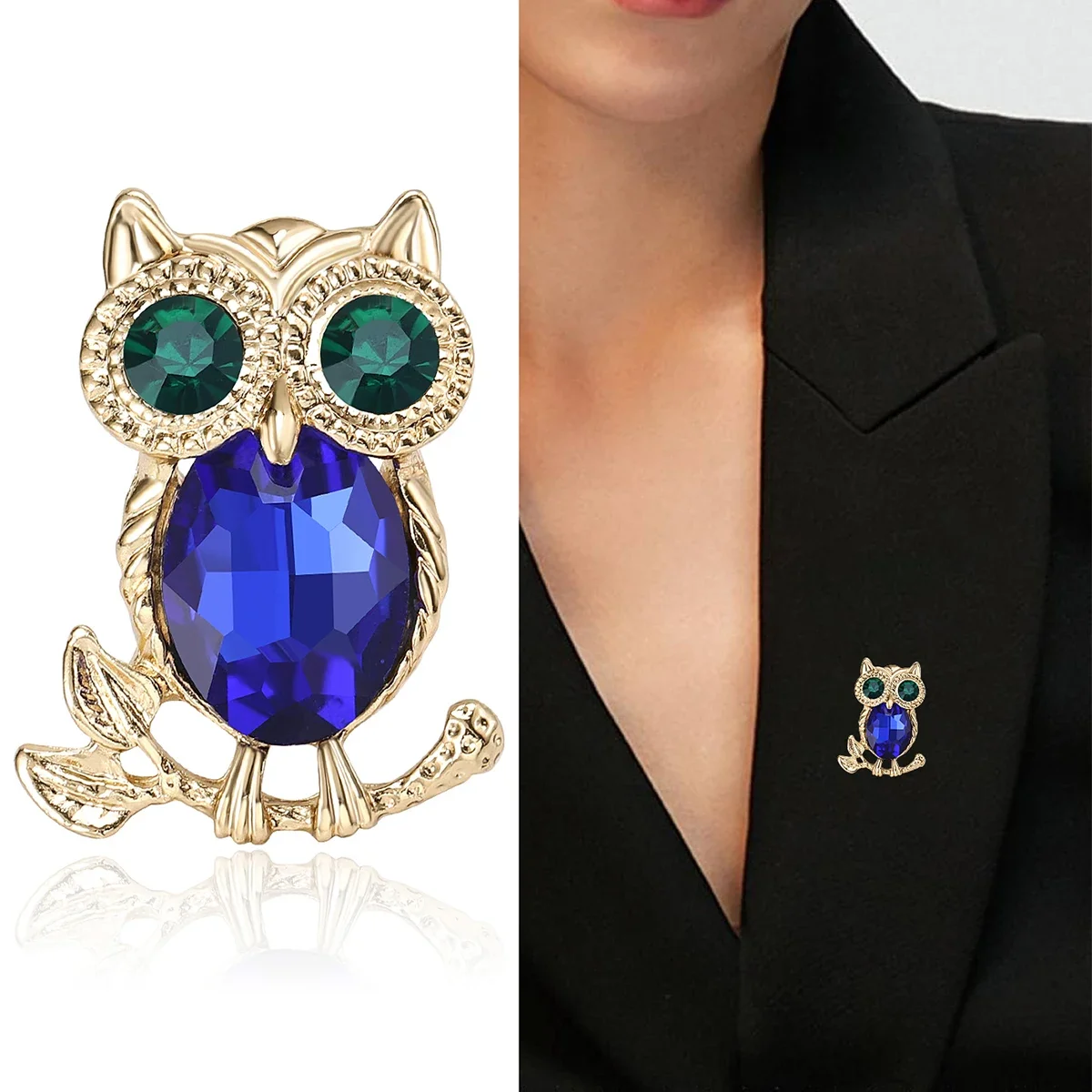 Броши совы со стразами