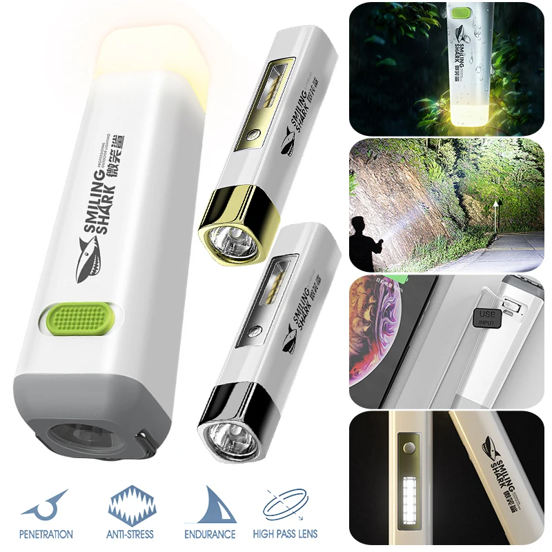 

Outdoor Lighting USB Rechargeable Outdoor Floodlight LED Waterproof Powerful LED Flashlight 3 Modes for Camping Emergency