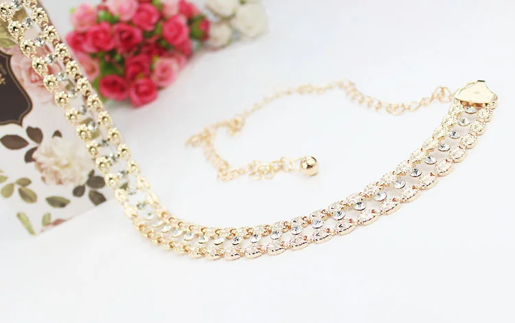 Модный женский ремень с высокой талией золотистый металлической цепочкой