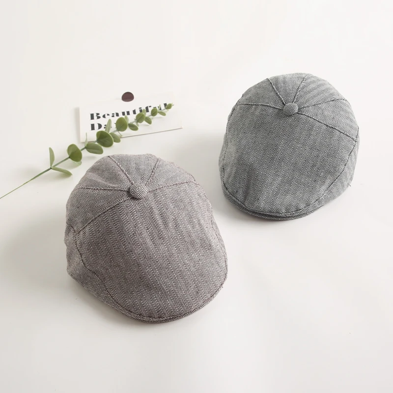 

Infant Peaked Cap Spring Handsome Stripes Hat Pure Cotton Short-Brimmed Hat baby hat baby caps for boys