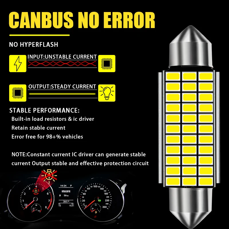 1x C10W C5W LED Canbus Festoon 31 мм 36 39 42 для автомобильной лампы лампа чтения в салоне