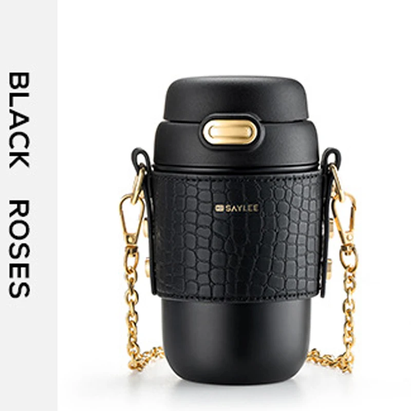 

Temperature High Levels Of Coffee Cup Appearance Dual-use High-end Gift Box Lovely Portable Stainless Steel Cup With Straw
