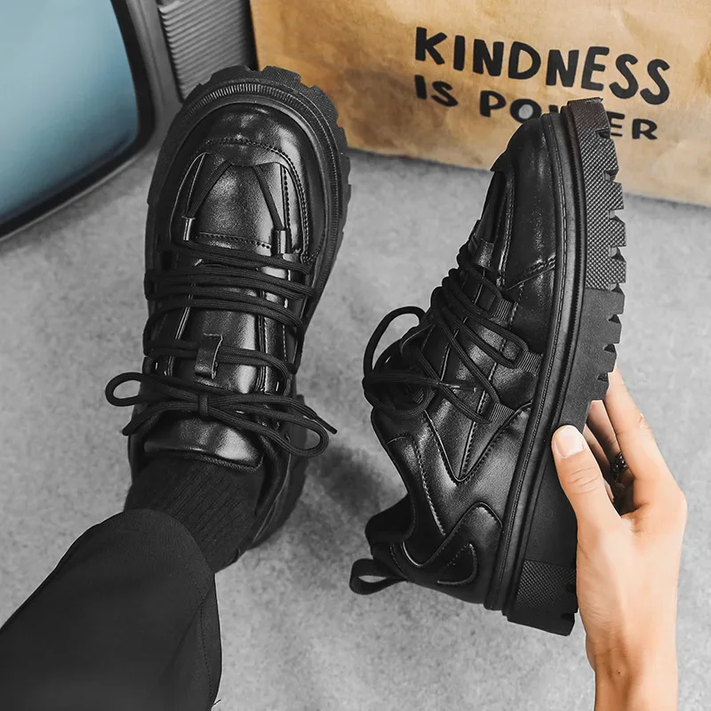 Модные повседневные мужские туфли с низким берцем и толстой подошвой Новое