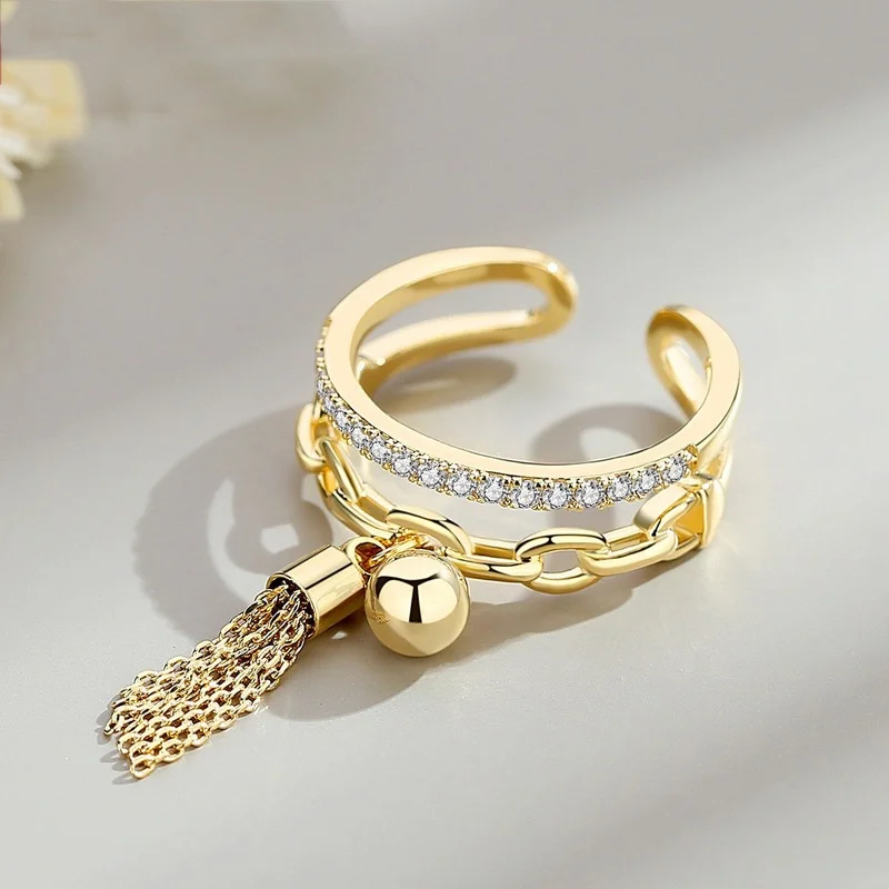 

Yarn Ball Hanging Ear Geometric Opening Ring Adjustable Female Ring Electroplating Gold Rings Jewellery Womens Rings