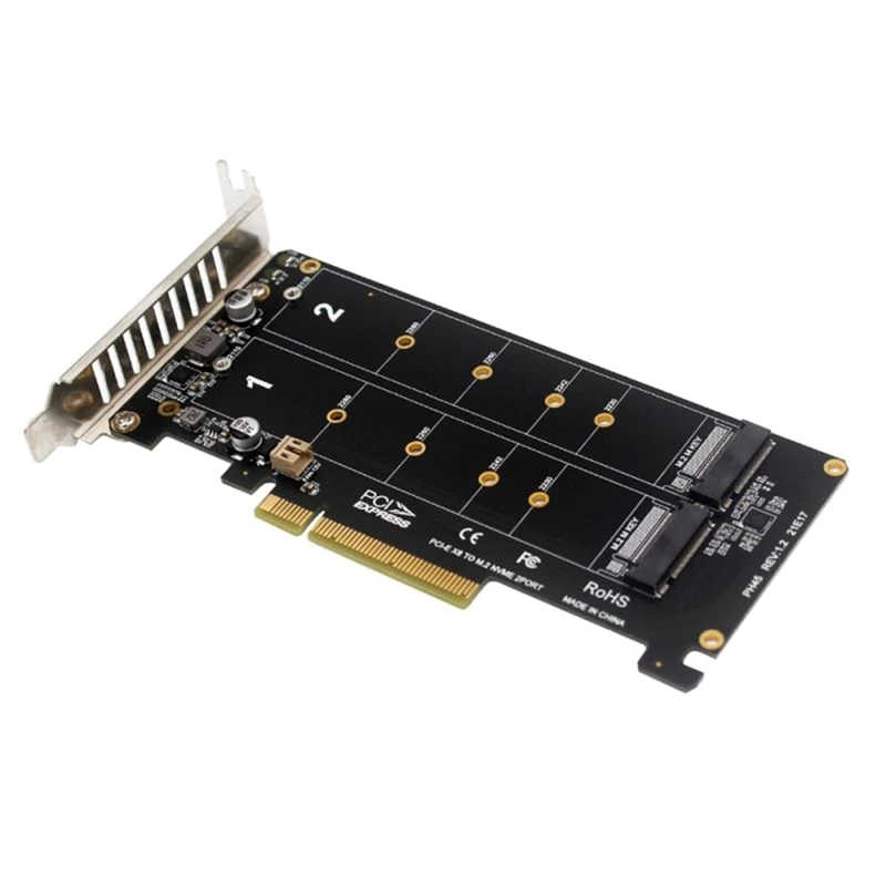 

PCI-EX8 Dual-Disk NVME M.2 MKEY SSD RAID Array Expansion PCI-E разделенная карта