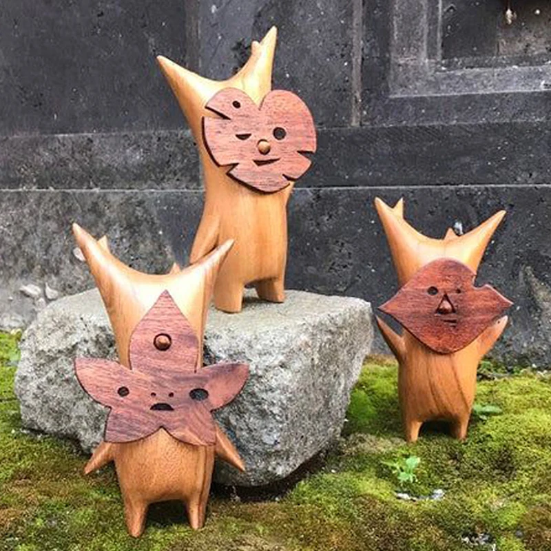 

Korok Statue, Wooden Korok Family,Handicraft Gift for Game Lovers Zelda Breath of The Wild,Puppet Toy Handicraft Decoration