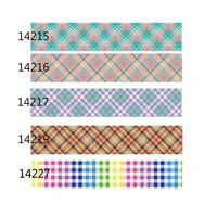 plaid check pattern printed grosgrain ribbon 38mm 25mm50yards center for bows decoration handmade materials