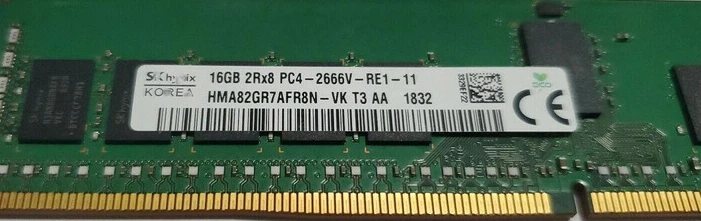 

RAM HMA82GR7CJR8N-VK server memory 16G 2RX8 2666 DDR4 REG ECC