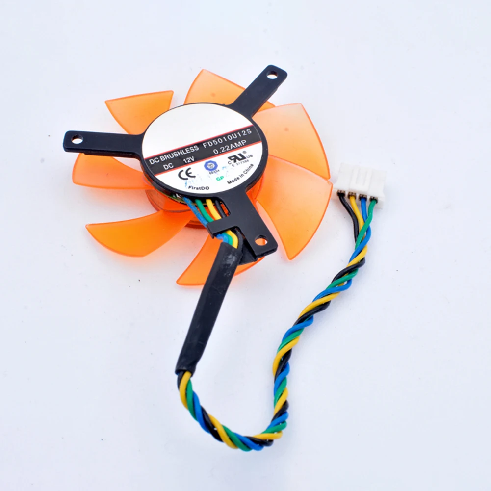 

Охлаждающий вентилятор для видеокарты FD5010U12S, шаг между отверстиями 39 мм, 47 мм, 12 В, 0,22 А, 4 контакта