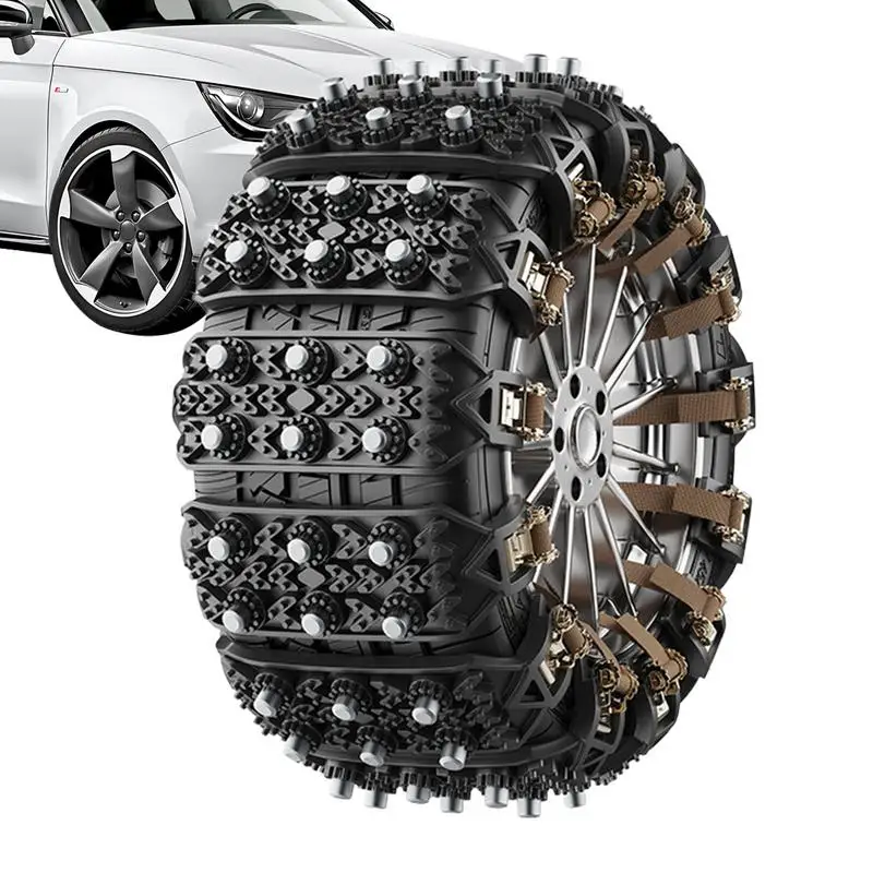 

Snow Driving Tires With Chains Anti-skid Tires Belt For Vehicles Grip Quick-release Chains For Automobile Snowflake Tire Belts