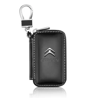 1pcs leather key wallet fashion zipper car key holders buckle case for citroen c4 c1 c5 c3 c6 c8 ds c elysee vts c4l xantia ds3