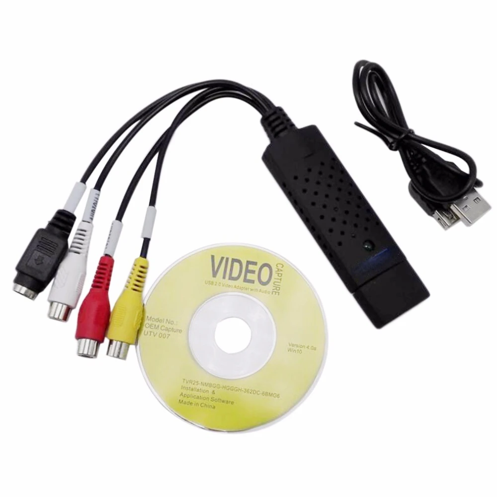 

2.0 Video Capture Card Audio Video TV DVD VHS DVR Capture Card USB Video Capture Device Support Win10
