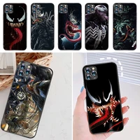 v venom m marvels cool painting phone case for iphone 12 11 pro max mini x xr xs 7 8 6s plus funda cover coque silicone matte