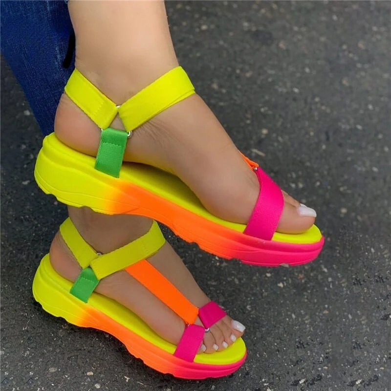 

Big Size 43 Multi Colors Casual Shoes Beach Sandals Woman Flat Dropship Comfortable Sandals Female Light Sandalias De Mujer 2023