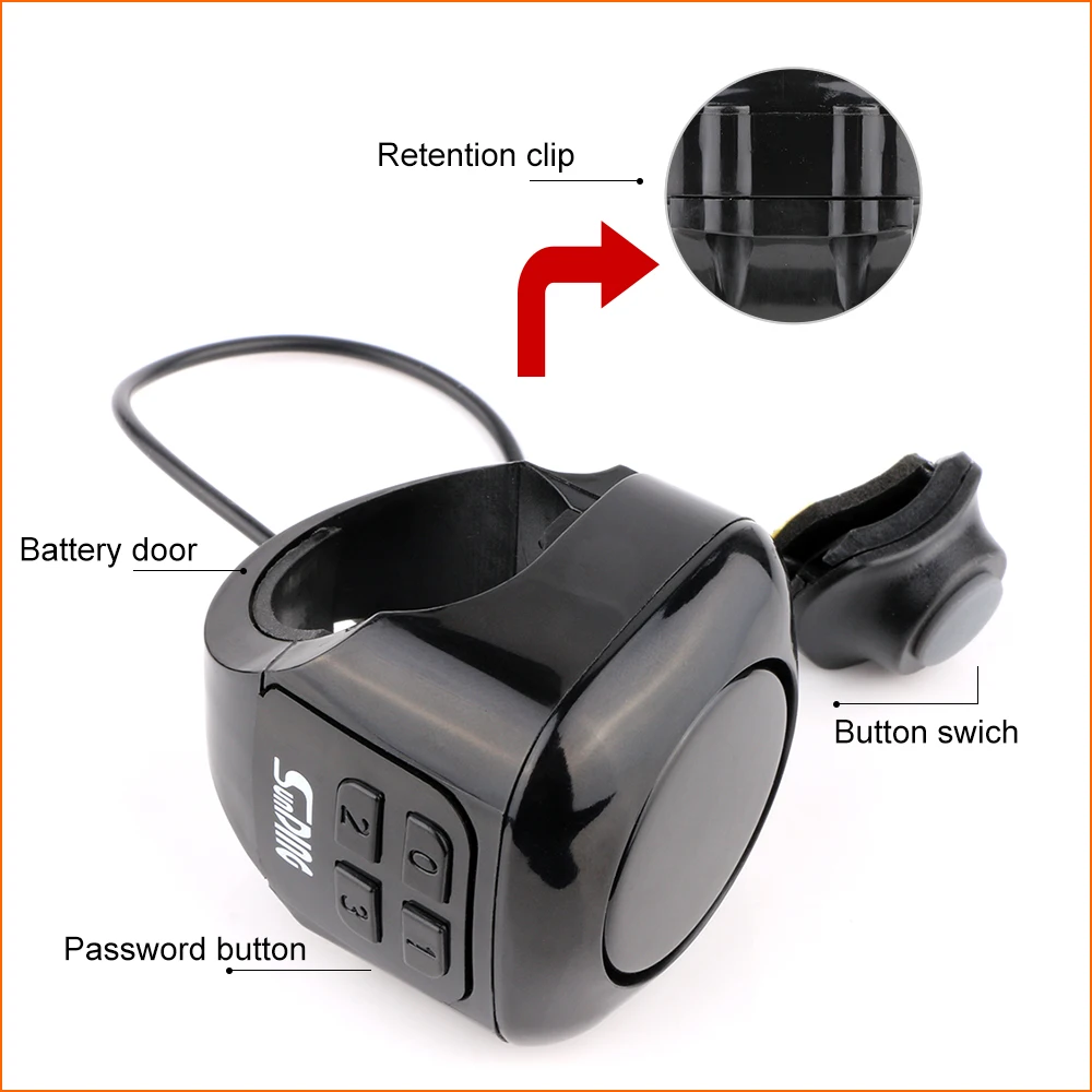 Велозвонок для велосипеда Bike Call Bicycle Bell Timbre Horn Assword Alarm Waterproof Mini Wireless Sound Outdoor Protective Cycling Accessorie on.