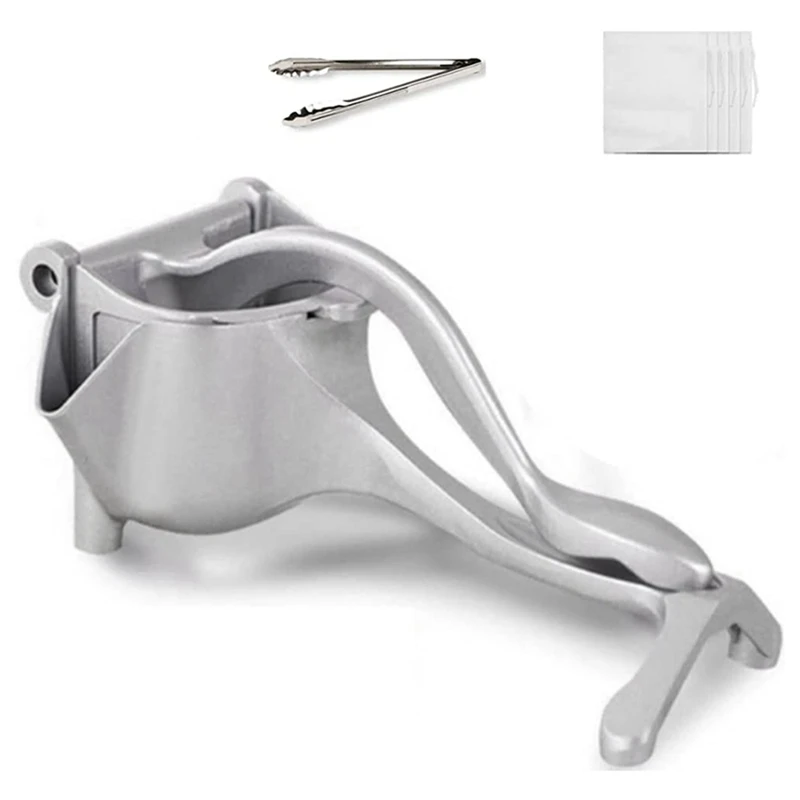 

Juice Squeezer Manual Juicer - Handheld Aluminium Alloy Juice Extractor With Food Tong Filter Bags For Healthy Juicing