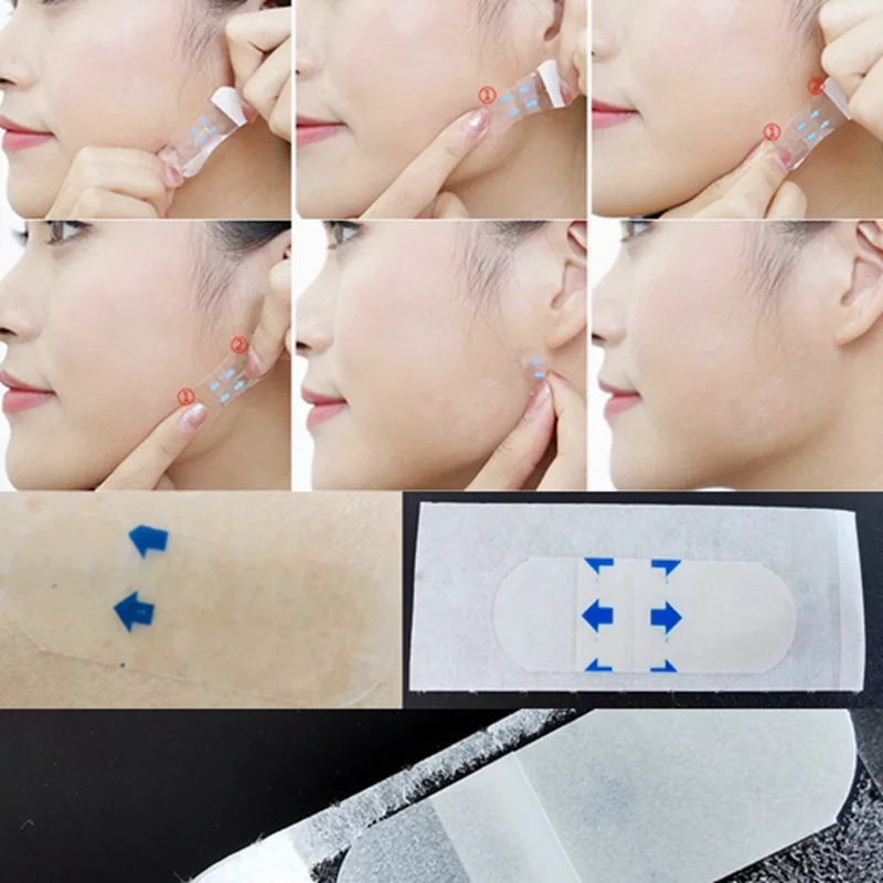 

40Pcs Invisible Thin Face Stickers Fast Face Contour Lift Up Facial Line Wrinkle Sagging Skin V-Shape Chin Lift Adhesive Tape
