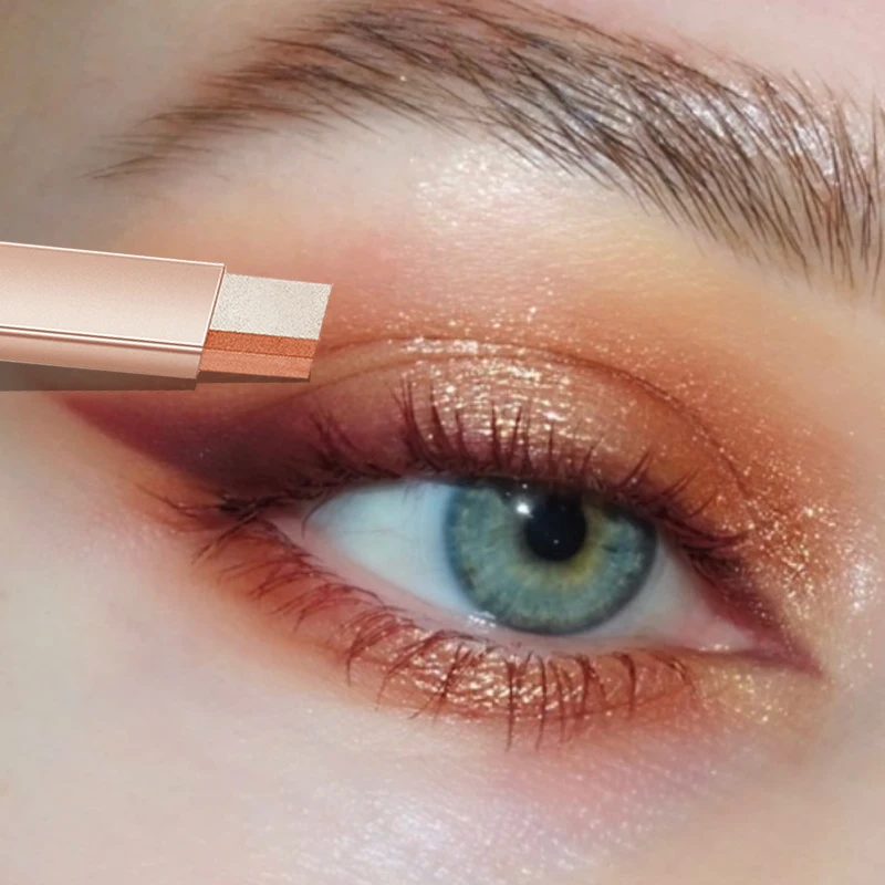 

2 In 1 Double Color Glitter Eye Shadow Stick Lasting Waterproof Gradient Stereo Eyeshadow Pallete Pen Shimmer Beauty Makeup Tool
