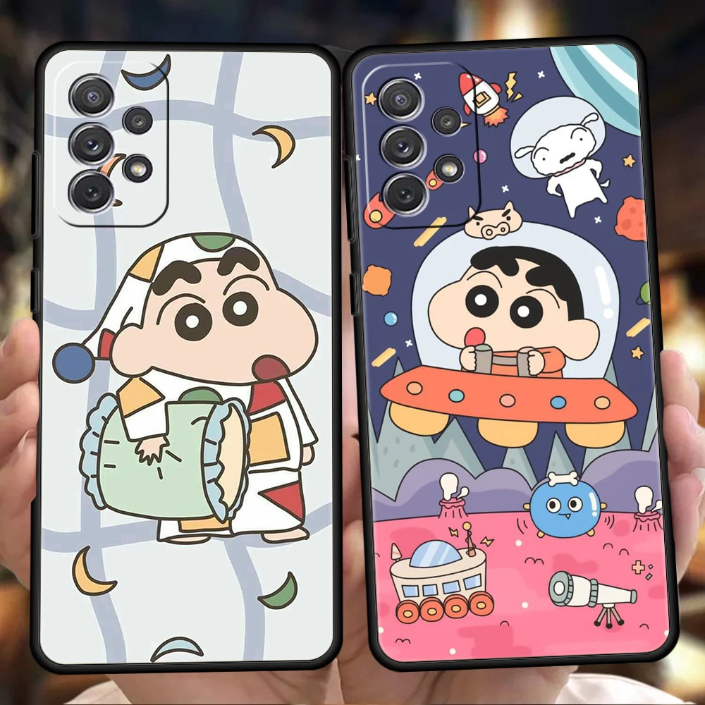 

Anime Crayon Shin Chan Cool Silicone Case For Samsung Galaxy A32 A52 A13 A22 A72 A51 A71 A41 A11 A31 A21S 5G Luxury Phone Cover