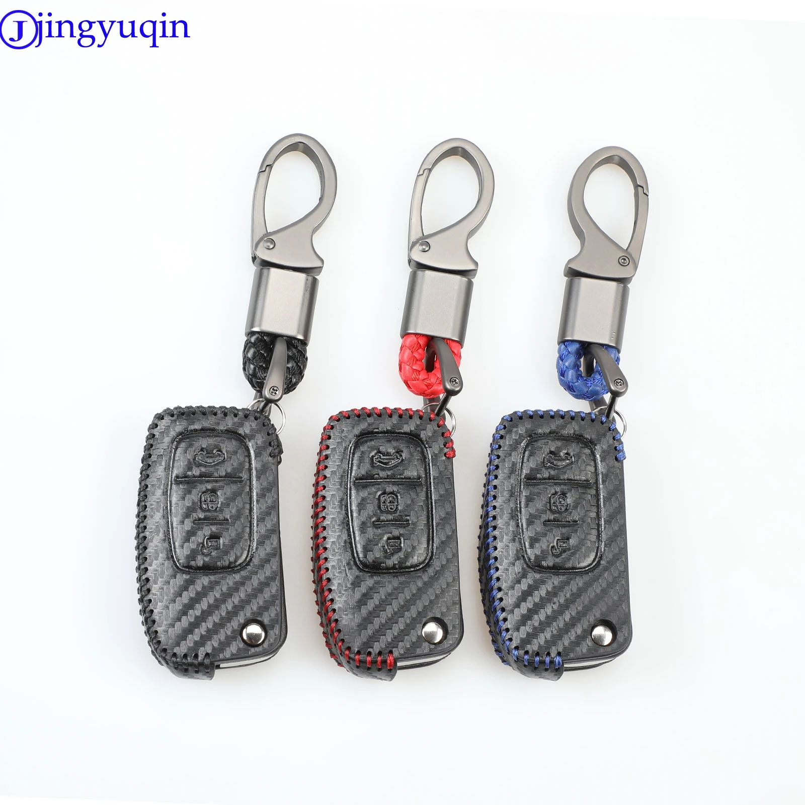 

Автомобильный ключ jingyuqin из углеродного волокна для Ford Fiesta Focus C-Max Galaxy Kuga Mondeo MK4 S-Max