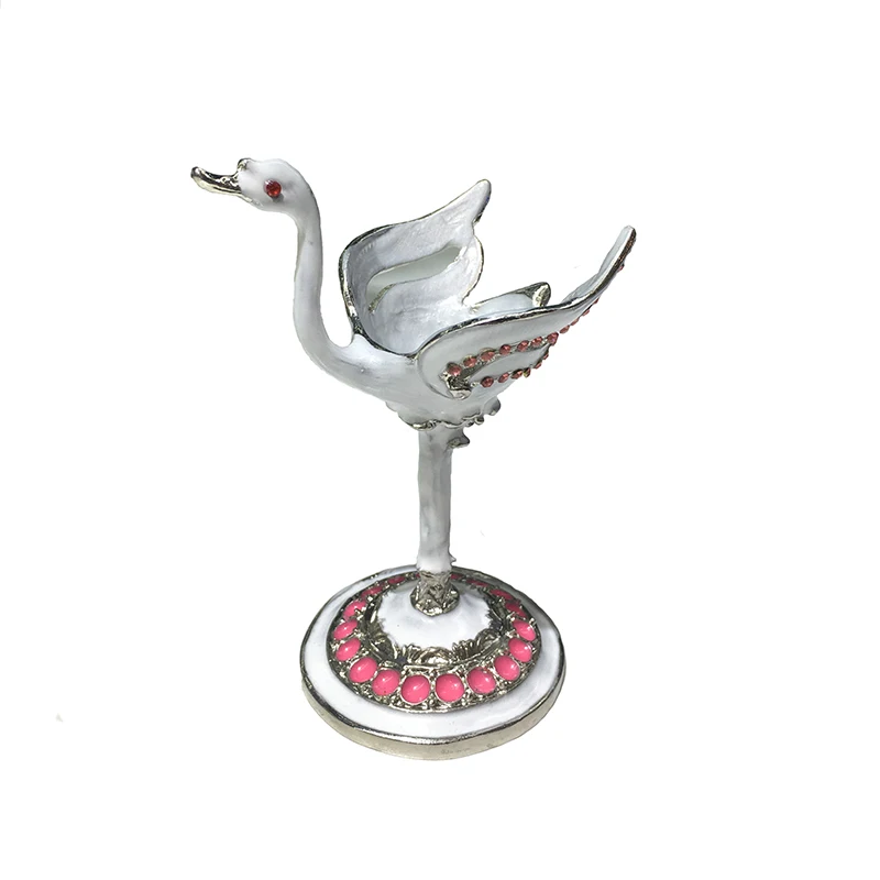 

1pc Hollow Metal Spreading Wings Swan Ornament Crystal Ball Base Stand Gift Family Living Room Decorative Artwork