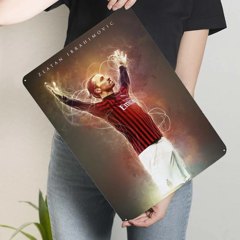 Жестяная вывеска Златан Ибрагимович спортивный постер украшение для геймерской