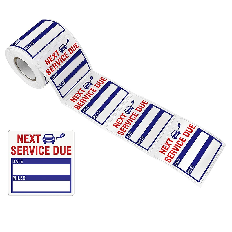 

2" 50cm Next Service Due Car Stickers Home Bottle Storage Seal For Automobile Maintenance Kitchen Refrigerator Sticker Roll