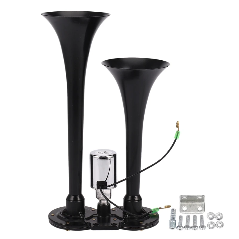 12 В/24 В 178DB Универсальный супер громкий черный двойной Гудок воздушный гудок для