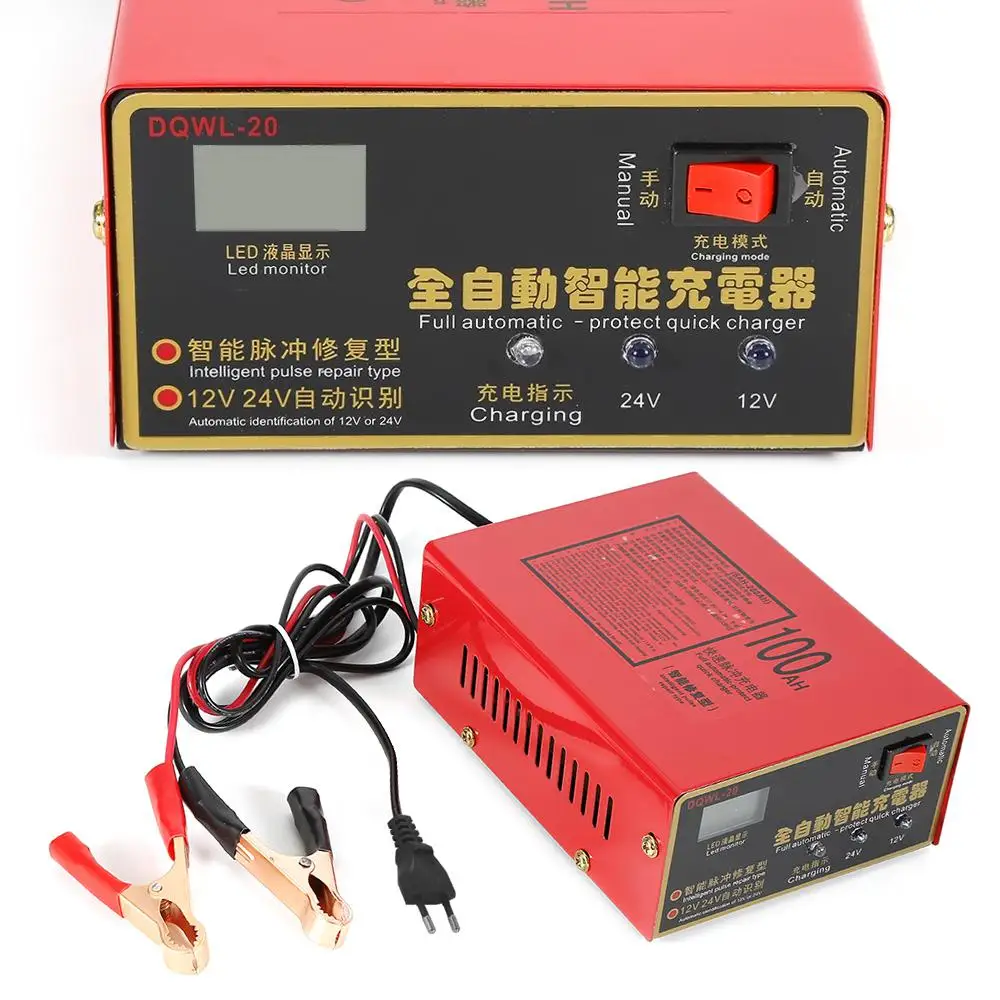 

2018 Универсальный 12 В/24 В 10 А 220 в ремонт аккумулятора автомобиля мотоцикла умное зарядное устройство свинцово-кислотный зарядный ток вилка европейского стандарта