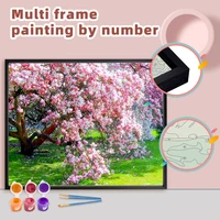 ruopoty diy painting by numbers with multi aluminium frame kits 60x75cm flowers drawing by number home decor gift for adult