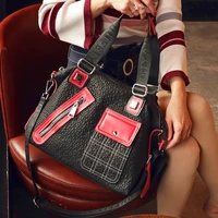 genuine leather handbags women bags designer panelled high quality satchels tote shopper bag shoulder cross body sac