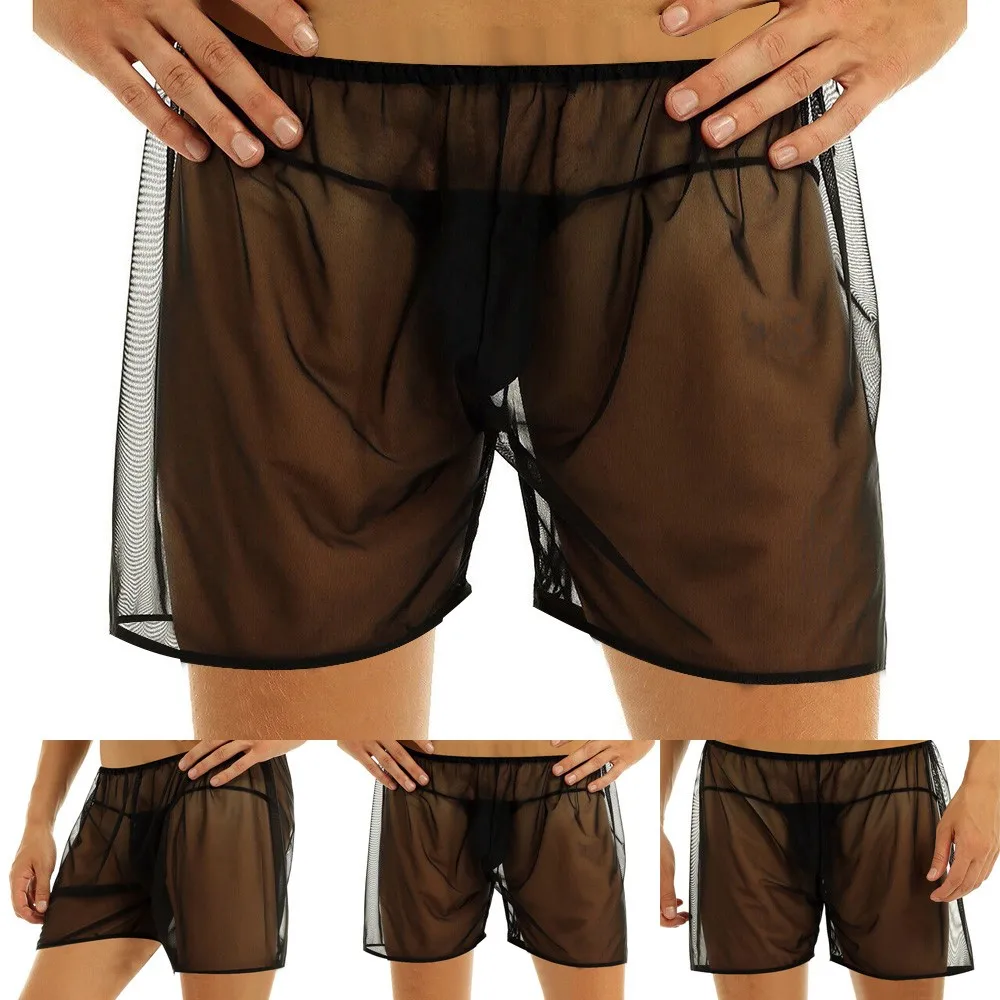 

Men's Ultra-thin Loose Underwear Transparent Boxers See Through Underpants Sexy Briefs Low Waist Panties Lingerie Intimates