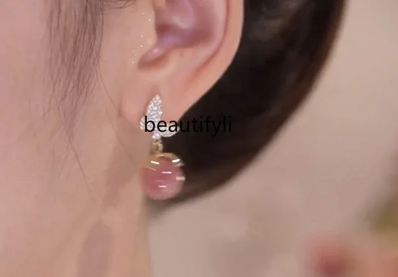 Женские серьги-бабочки из серебра 925 пробы с цирконом