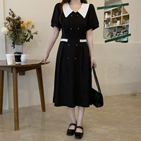 black short sleeved long summer style dress fashion blouses 2022 cheap vintage clothes for women female clothing harajuku kawaii