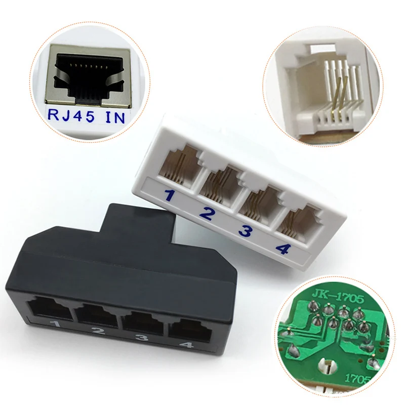 

Разветвитель сетевого кабеля RJ45-RJ11, адаптер от 1 до 4