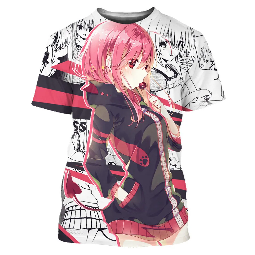 Летние футболки To Love Ru, уличная одежда с 3D принтом для девочек и мужчин, модная футболка большого размера, Детские футболки в стиле Харадзюку, топы, одежда