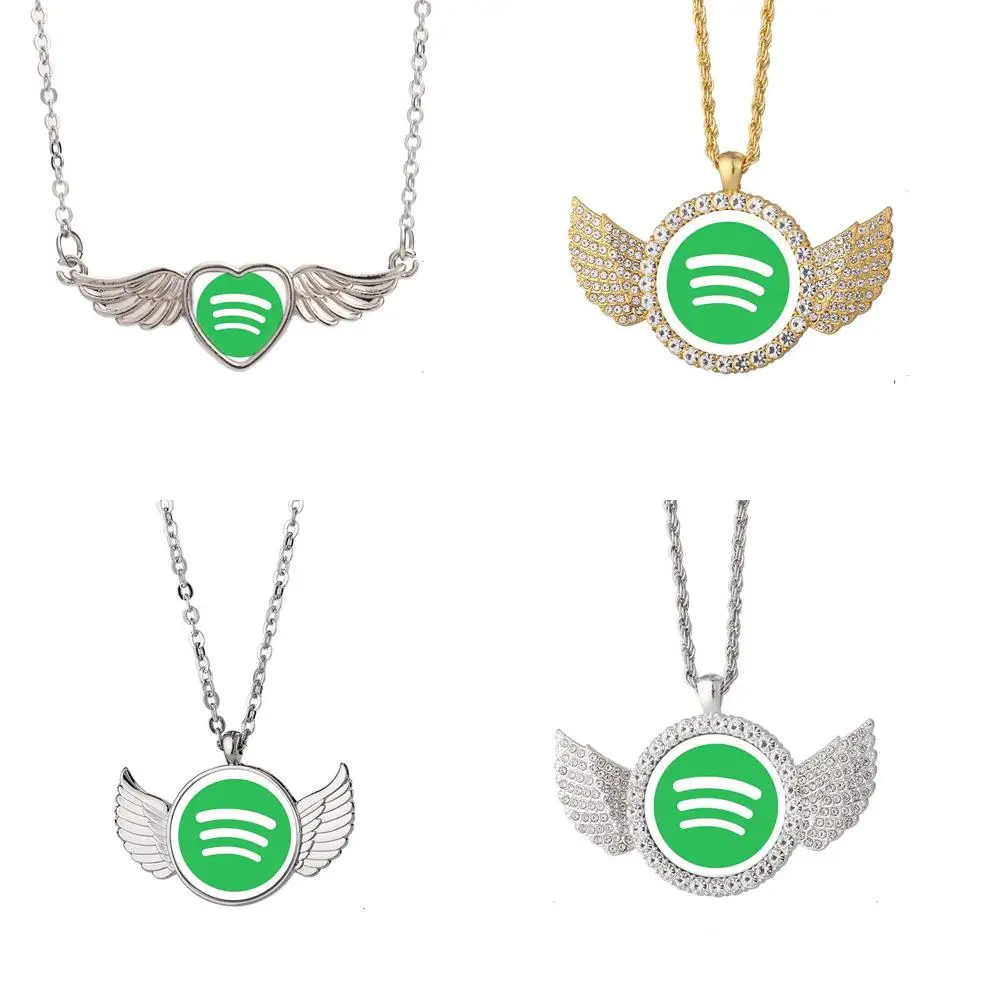 

Spotify Logo Mjn Angel Wing Necklace Beautiful Pendant Fashion Jewelry