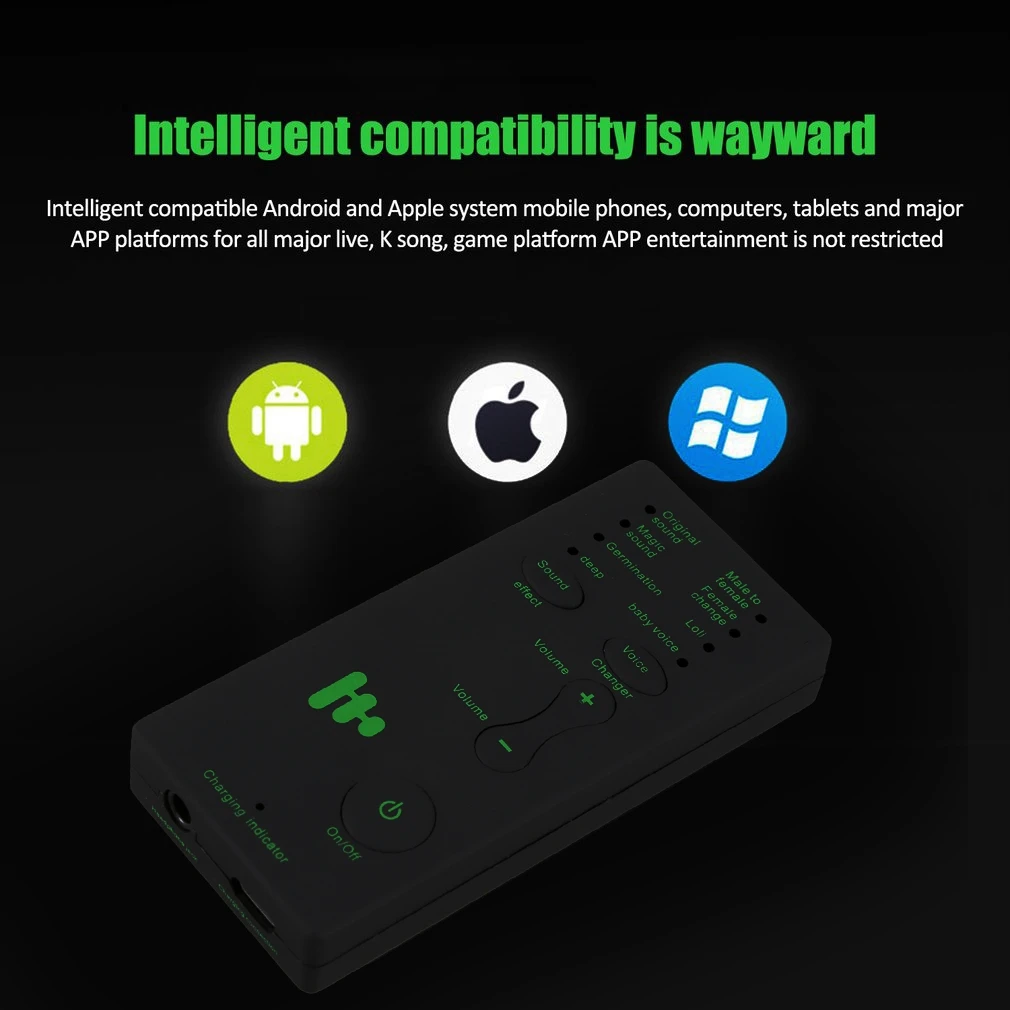 

Disguiser Phone Microphone Voice Changer Adapter 8 Voice Changeing Modes for PUBG MIC Game
