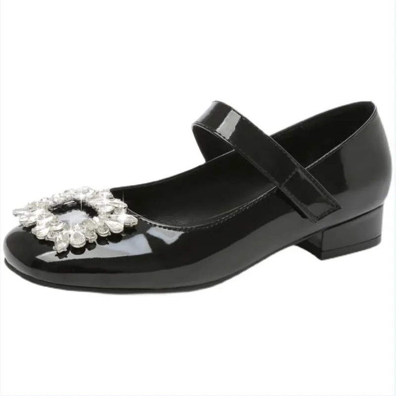 

Girls Leather High Heel Shoes Princess Children Dress Shoe