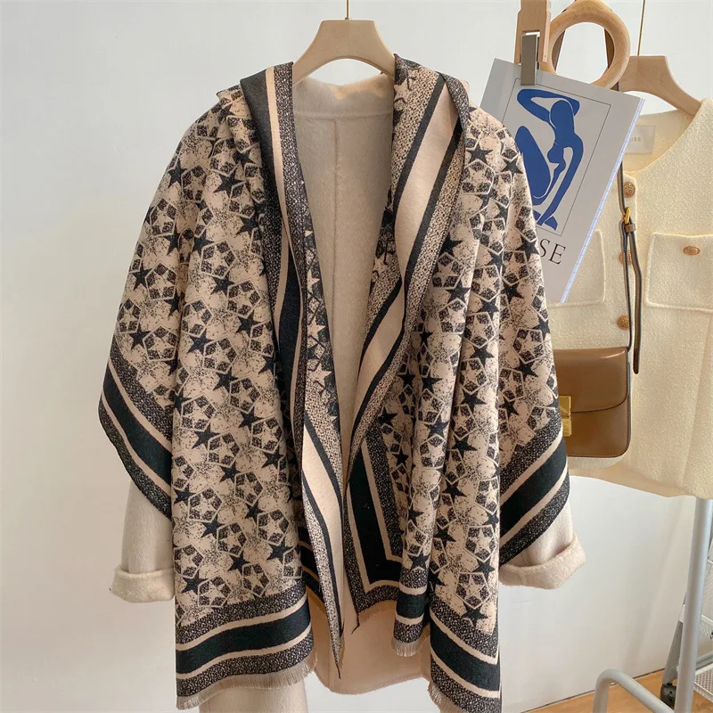 

Design Thick Cashmere Shawl Scarf for Women Winter Warm Blanket Neckercheif Pashmina Head Scarves Wrap Bufanda Poncho Echarpe