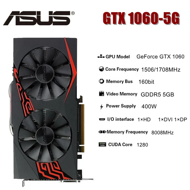 Видеокарта ASUS GTX 1060 5 ГБ бит GDDR5 GTX1060 GPU |